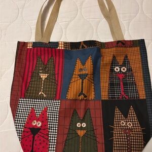 Vintage Linen Embroidered Floral Tote Bag - Cream and Yellow